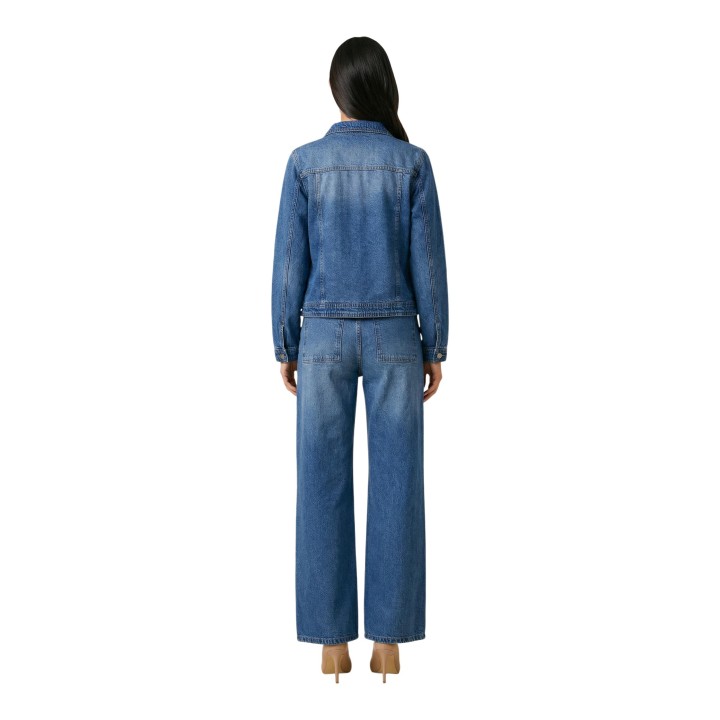 Chaqueta de mujer I am en denim azul SLE6GB025390D vista posterior