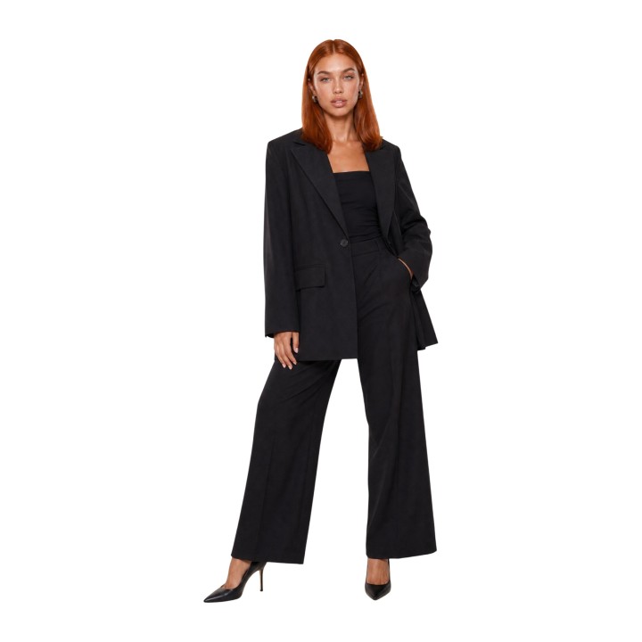Chaqueta de traje negra I am para mujer modelo PE26063 vista frontal