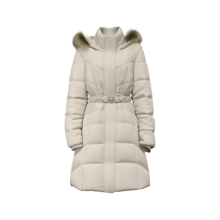 Guess chaqueta de mujer New Marina beige claro acolchada vista frontal