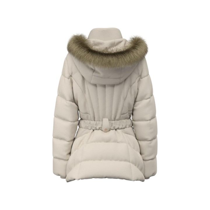 Guess chaqueta acolchada de mujer beige claro New Marina vista posterior
