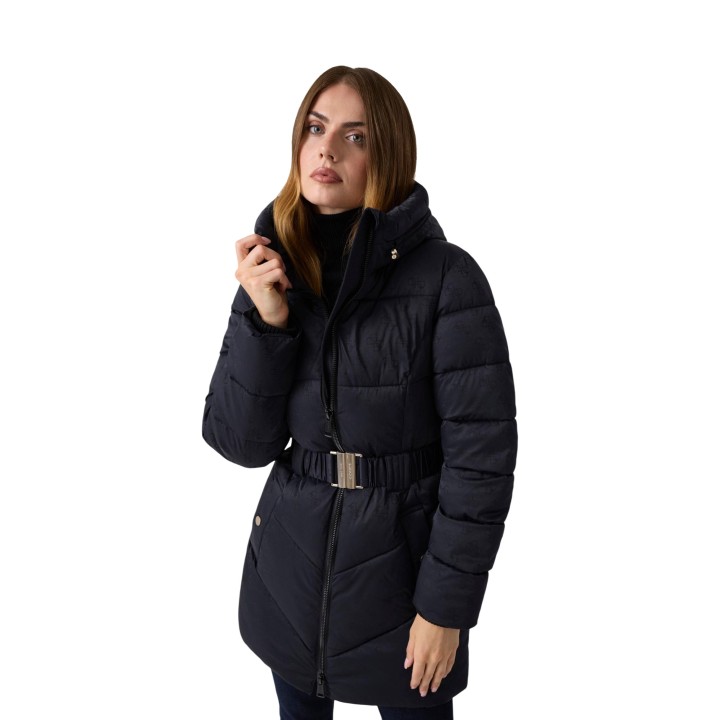 Guess chaqueta de mujer negra W6BL50 W4144 en vista de tres cuartos