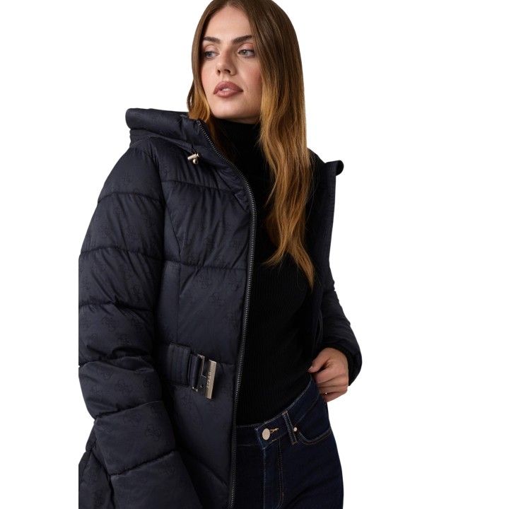Guess chaqueta de mujer negra W6BL50 W4144 en vista de tres cuartos