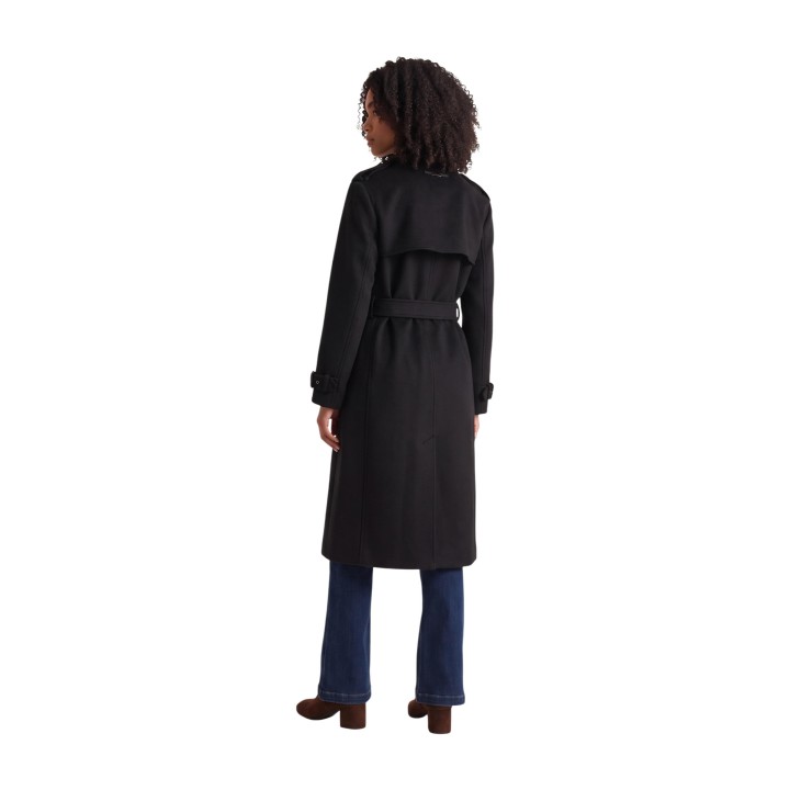 Abrigo negro de mujer Guess Eve Melton Trench vista posterior