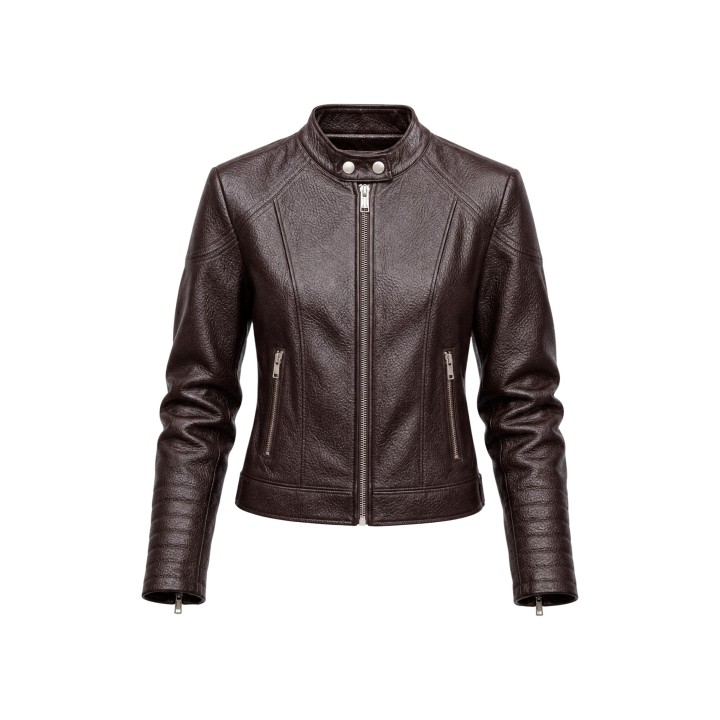 Guess chaqueta de mujer marrón de PU vista frontal
