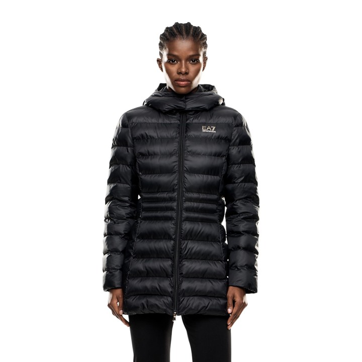 EA7 chaqueta acolchada negra de mujer 7W000685 AF12475 vista frontal
