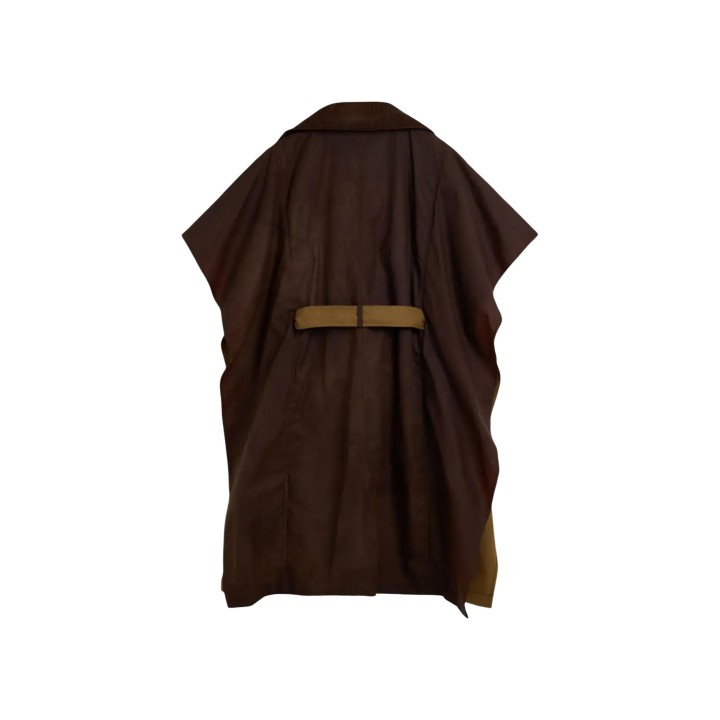 Desigual poncho chaqueta de mujer marrón 26WAIA23 en vista posterior