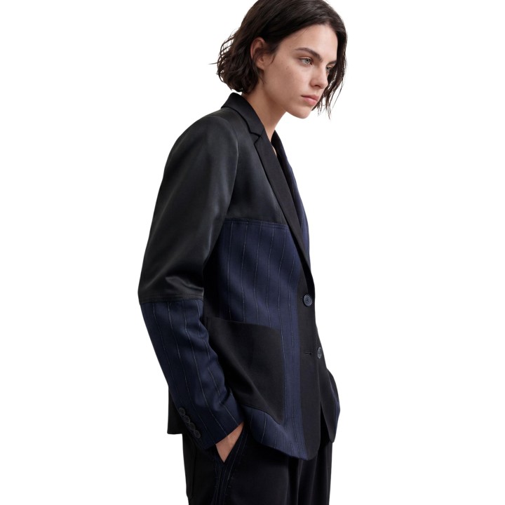 Desigual blazer azul de mujer AME_MARGI vista de tres cuartos