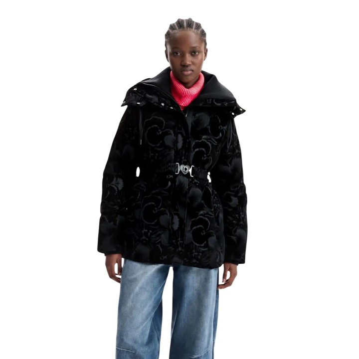 Desigual chaqueta acolchada negra de mujer Padded Lucienne 26WWEW41 vista frontal