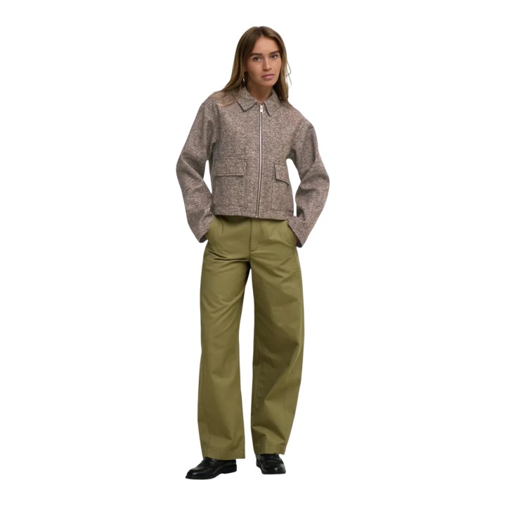 Chaqueta marrón de mujer Jacqueline de Yong Jdyvinga Herringbone vista frontal completa
