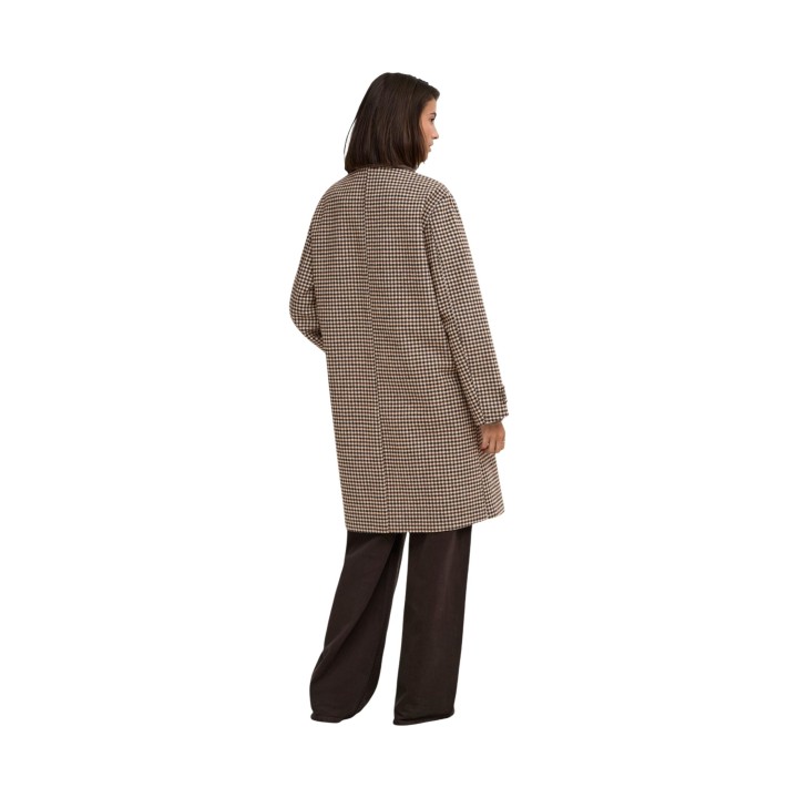 Jacqueline de Yong abrigo de mujer café Jdyvalerie Check Coat vista posterior