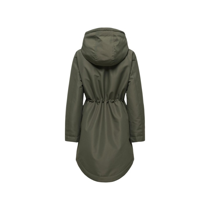 Jacqueline de Yong parka de mujer verde oliva vista posterior