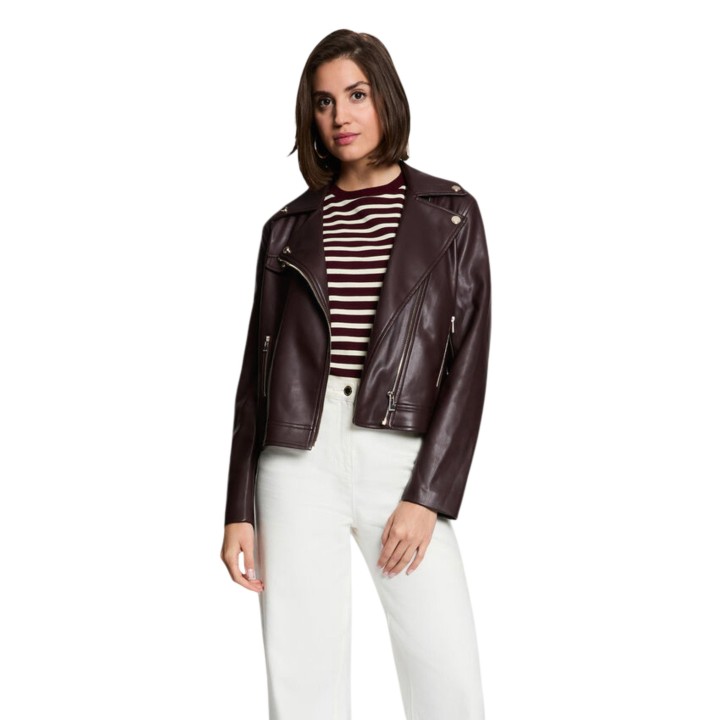 Chaqueta de mujer Morgan De Toi 262-GEFF color burdeos vista frontal