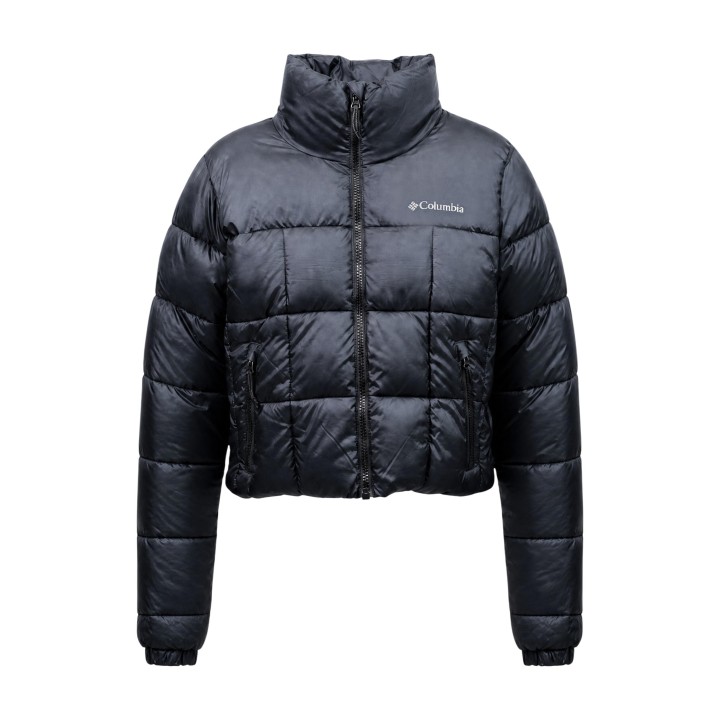 Chaqueta Columbia Puffect III Cropped 2171241 para mujer negra vista frontal
