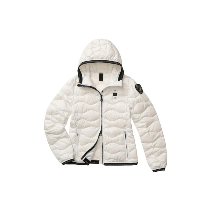 Blauer. Camelia chaqueta de mujer blanca vista frontal en detalle
