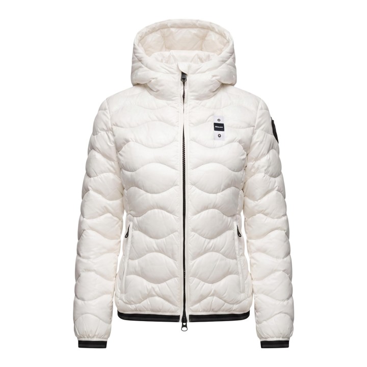 Blauer. chaqueta acolchada de mujer blanca con capucha vista frontal