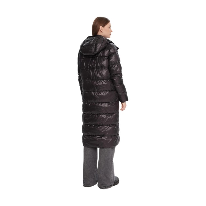 Blauer. chaqueta larga de mujer Adelaide negra vista posterior