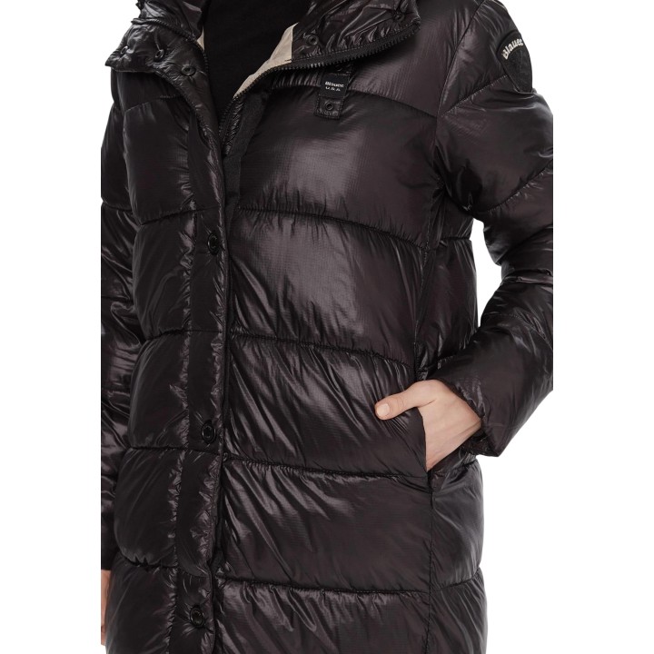 Blauer. chaqueta de mujer Adelaide negra detalle de bolsillo frontal