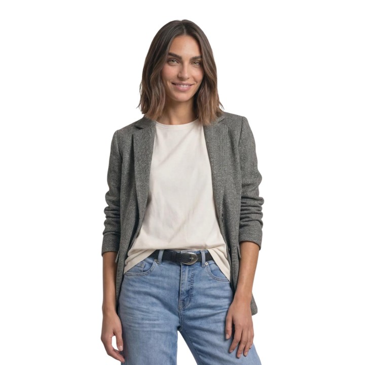 Street One blazer de mujer negro de espiga modelo 213112 vista frontal