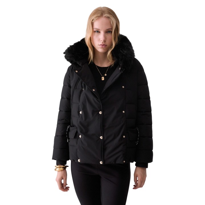 Liu-Jo chaqueta acolchada de mujer negra vista frontal modelo tf6001 t668a