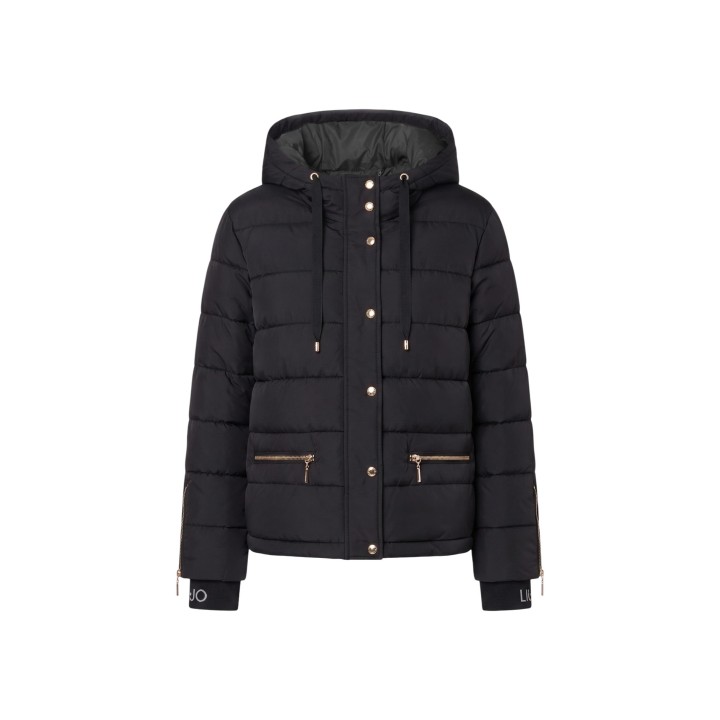 Liu-Jo chaqueta acolchada negra de mujer vista frontal