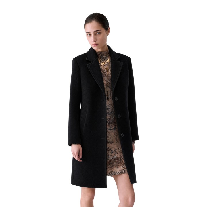 Liu-Jo abrigo negro de mujer WF6411 T720A vista frontal