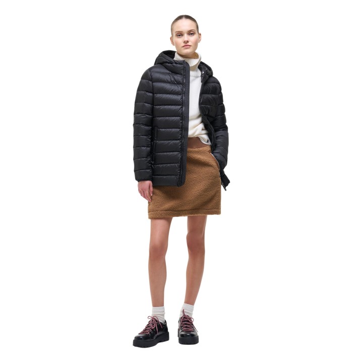 Colmar Originals chaqueta acolchada de mujer negra con capucha vista tres cuartos