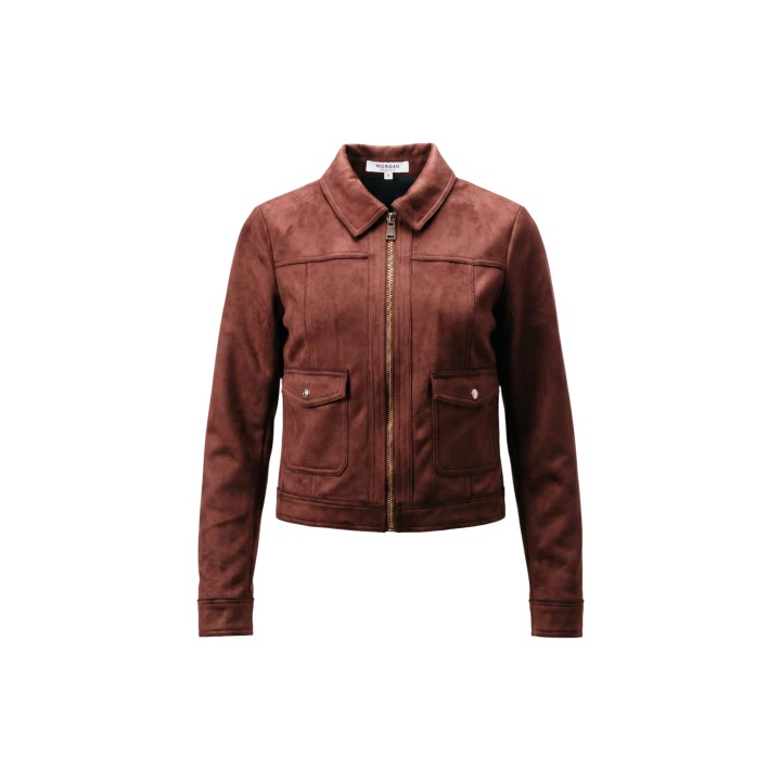 Chaqueta de mujer Morgan De Toi 252-GLIVA taupe en vista posterior
