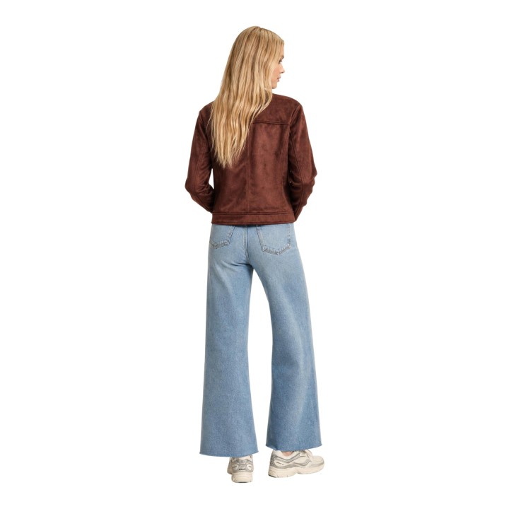 Chaqueta de mujer Morgan De Toi 252-GLIVA taupe en vista frontal