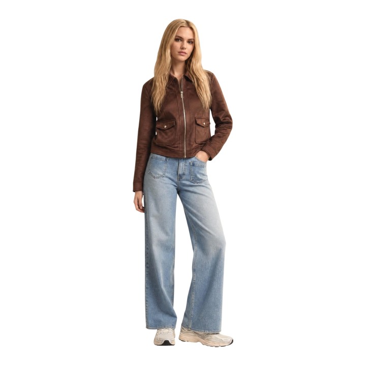 Chaqueta de mujer Morgan De Toi 252-GLIVA taupe en vista frontal