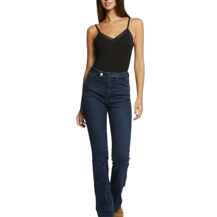 Morgan De Toi camiseta de mujer negra 192-BARBA.N en vista frontal