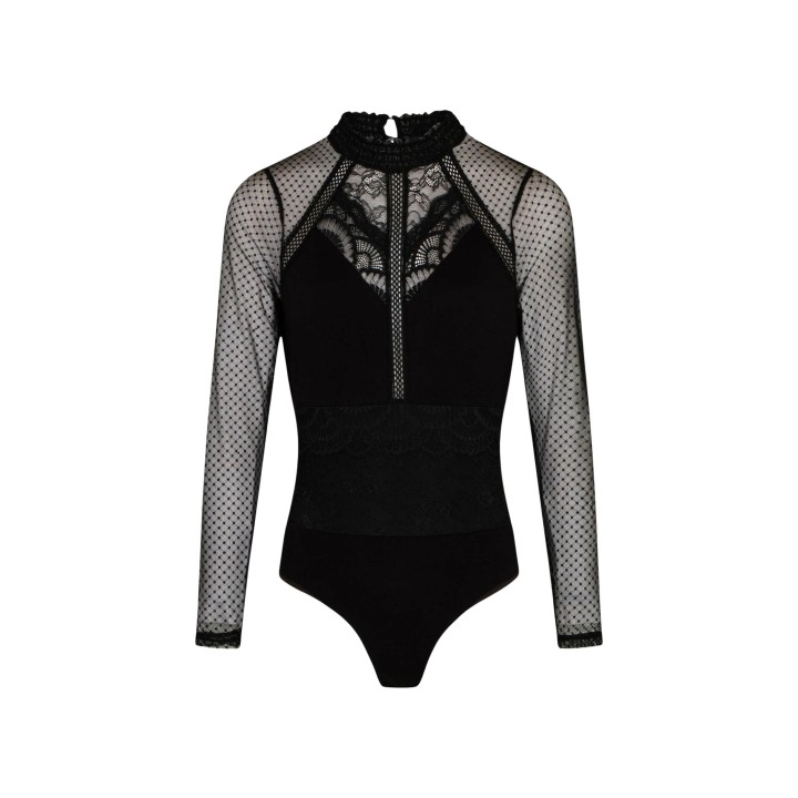Body negro de mujer Morgan De Toi 241-TJULIE con encaje y tul vista frontal