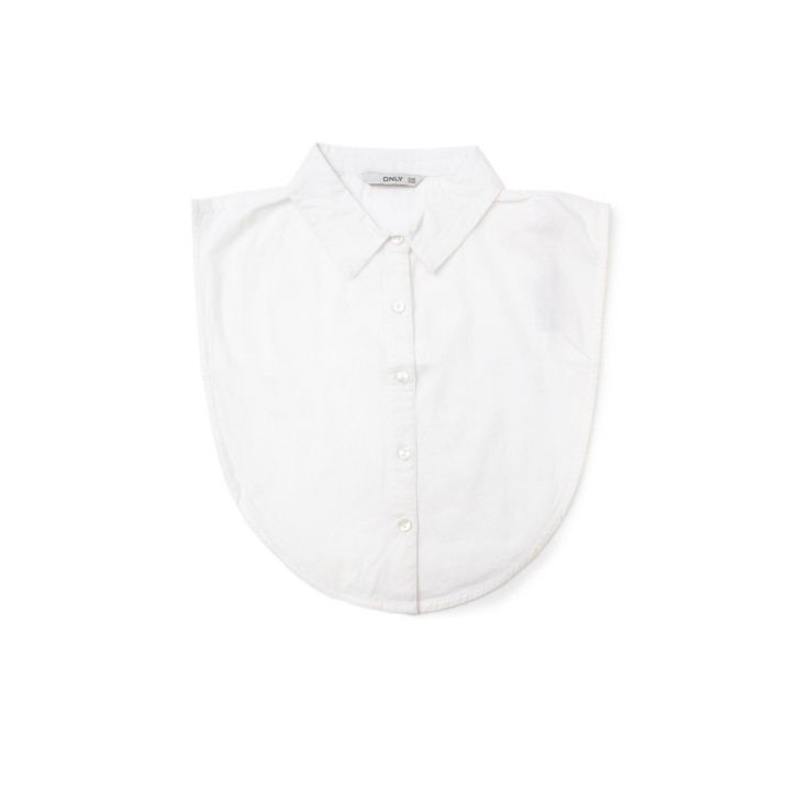 Only camiseta blanca de mujer Shelly con cuello camisero vista frontal