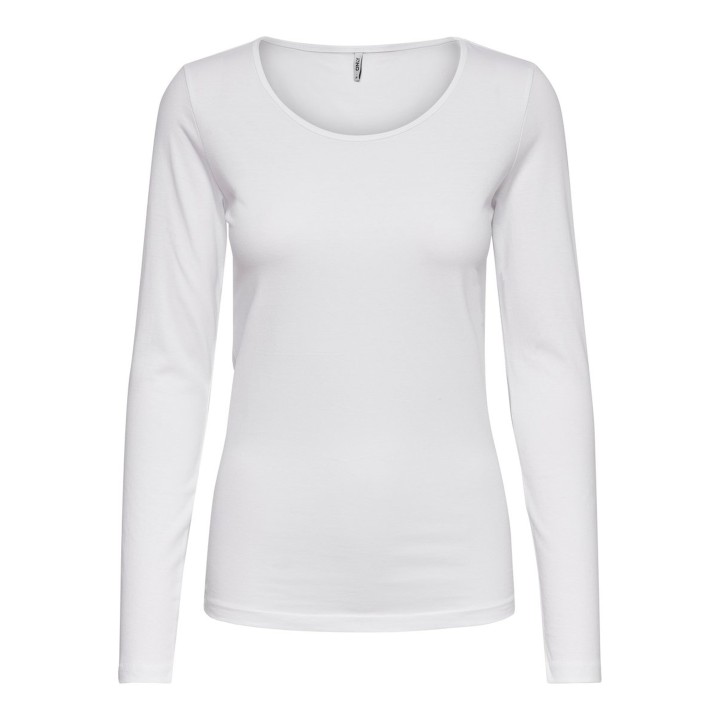 Only camiseta de mujer blanca de manga larga 15204712 vista frontal