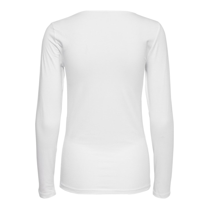 Only camiseta de mujer blanca de manga larga 15204712 vista posterior