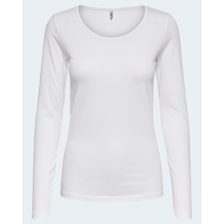 Only camiseta de mujer blanca de manga larga 15204712 vista frontal