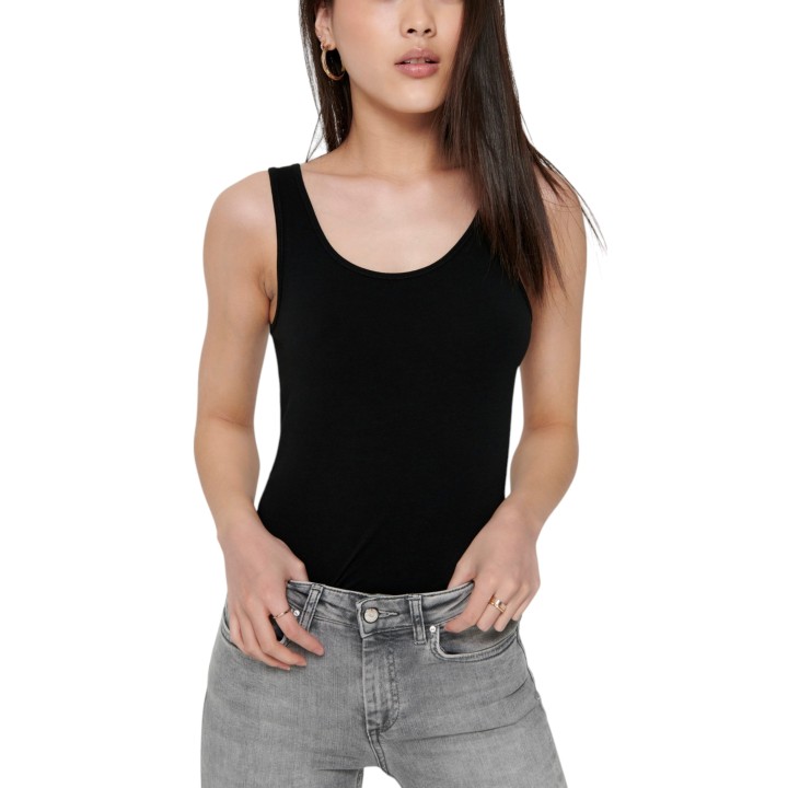 Only camiseta de tirantes para mujer negra referencia 15095808 detalle frontal
