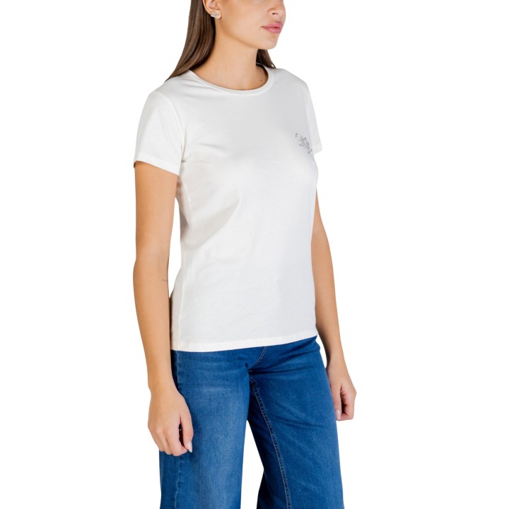 Liu-Jo camiseta de mujer blanca TA6056 JS923 vista de tres cuartos