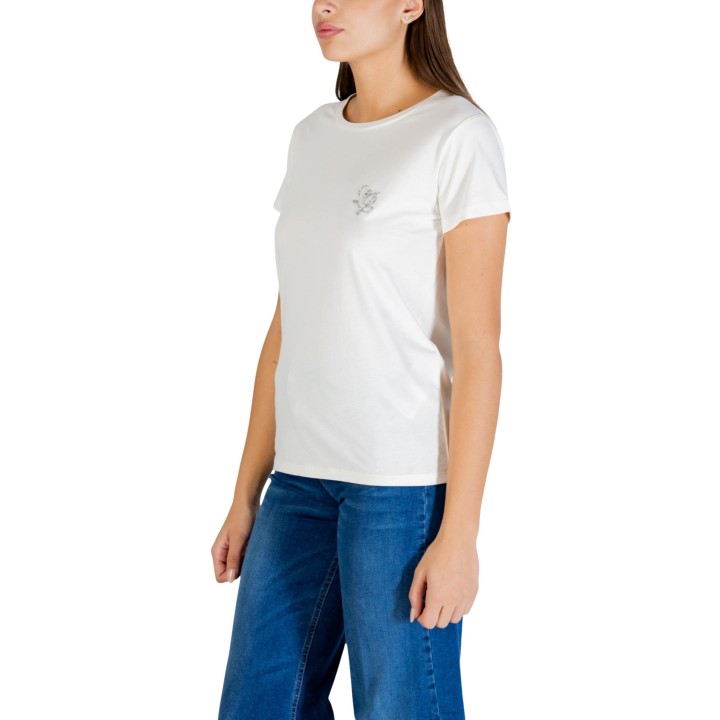 Liu-Jo camiseta de mujer blanca TA6056 JS923 vista de tres cuartos