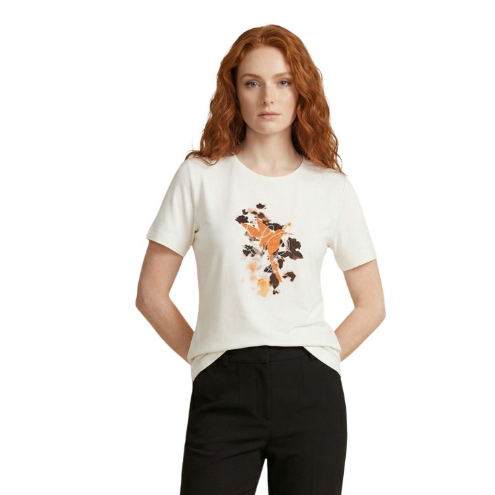 Camiseta Liu-Jo de mujer color latte modelo TA6163 JS003 vista frontal