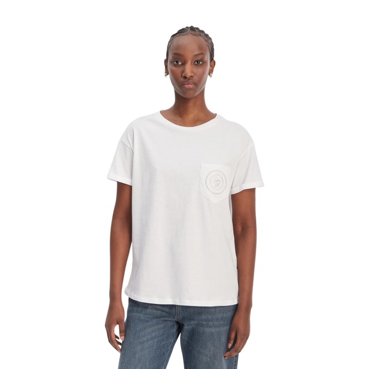 Camiseta blanca de mujer Liu-Jo ECS MODA WA6372 JS923 vista frontal
