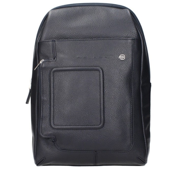 Piquadro bandolera de piel azul para hombre vista frontal