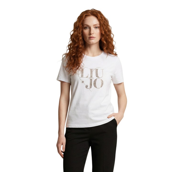 Liu-Jo camiseta de mujer blanca vista de tres cuartos
