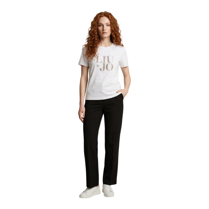 Liu-Jo camiseta de mujer blanca vista frontal de tres cuartos