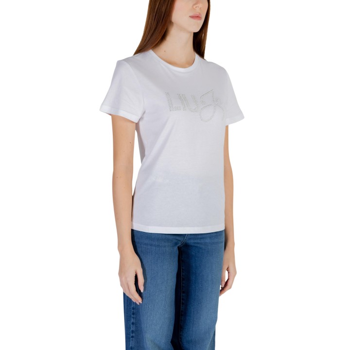 Liu-Jo camiseta de mujer blanca WA6491 JS923 en vista de tres cuartos