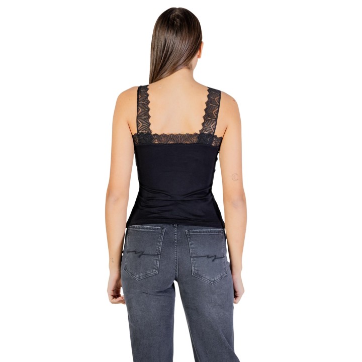 Morgan De Toi camiseta de mujer negra con encaje vista posterior