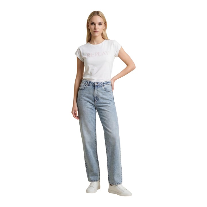 Replay camiseta de mujer blanca de algodón referencia W3473B.000.2660 vista frontal