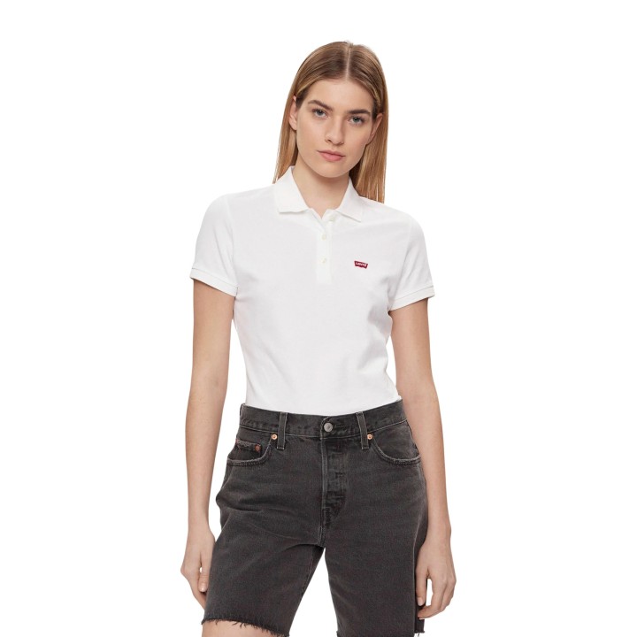 Levi's camiseta polo de mujer blanca 52599-0000 vista frontal