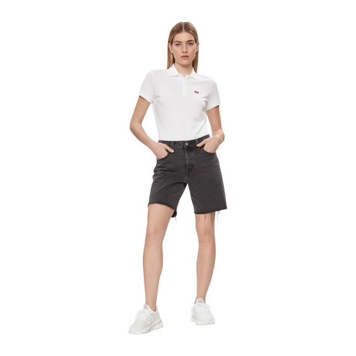 Levi's camiseta polo de mujer blanca 52599-0000 vista frontal completa
