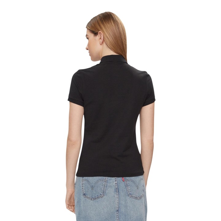 Levi's camiseta polo de mujer negra vista posterior