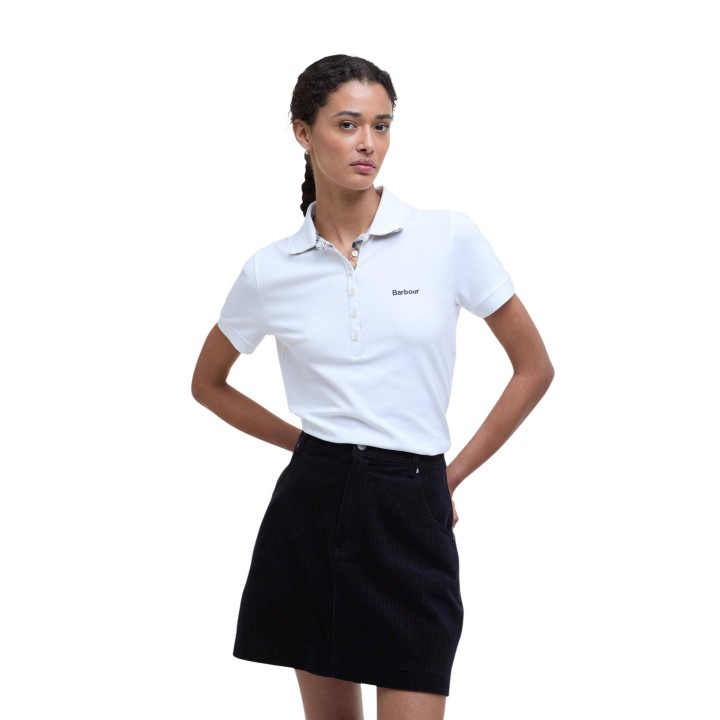Barbour camiseta de mujer blanca Portsdown Top LML0634 vista frontal